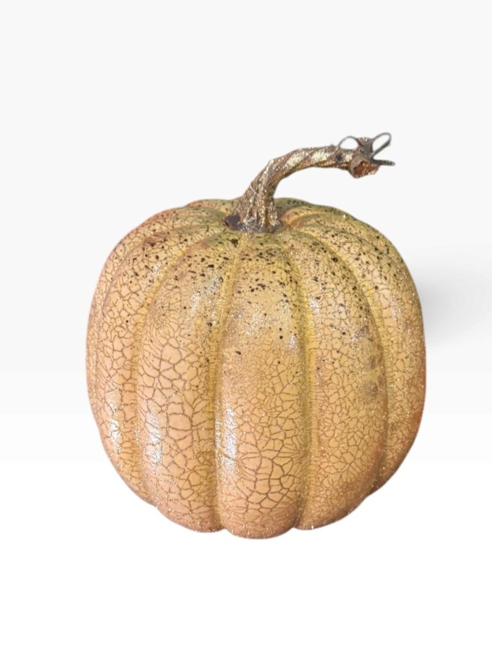 Gold Crackle Finish Decorative Pumpkin – Fall & Halloween Home Décor